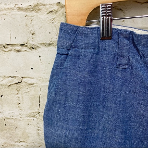 Gap Blue Chambray Girlfriend Fit Cropped Pants - Picture 2 of 5